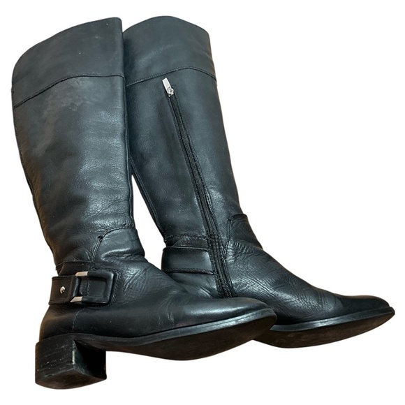 VINCE CAMUTO ‘Delson’ Leather Knee High Riding Boots Side Zippers 1.5” Heel Sz 8 - Picture 4 of 12